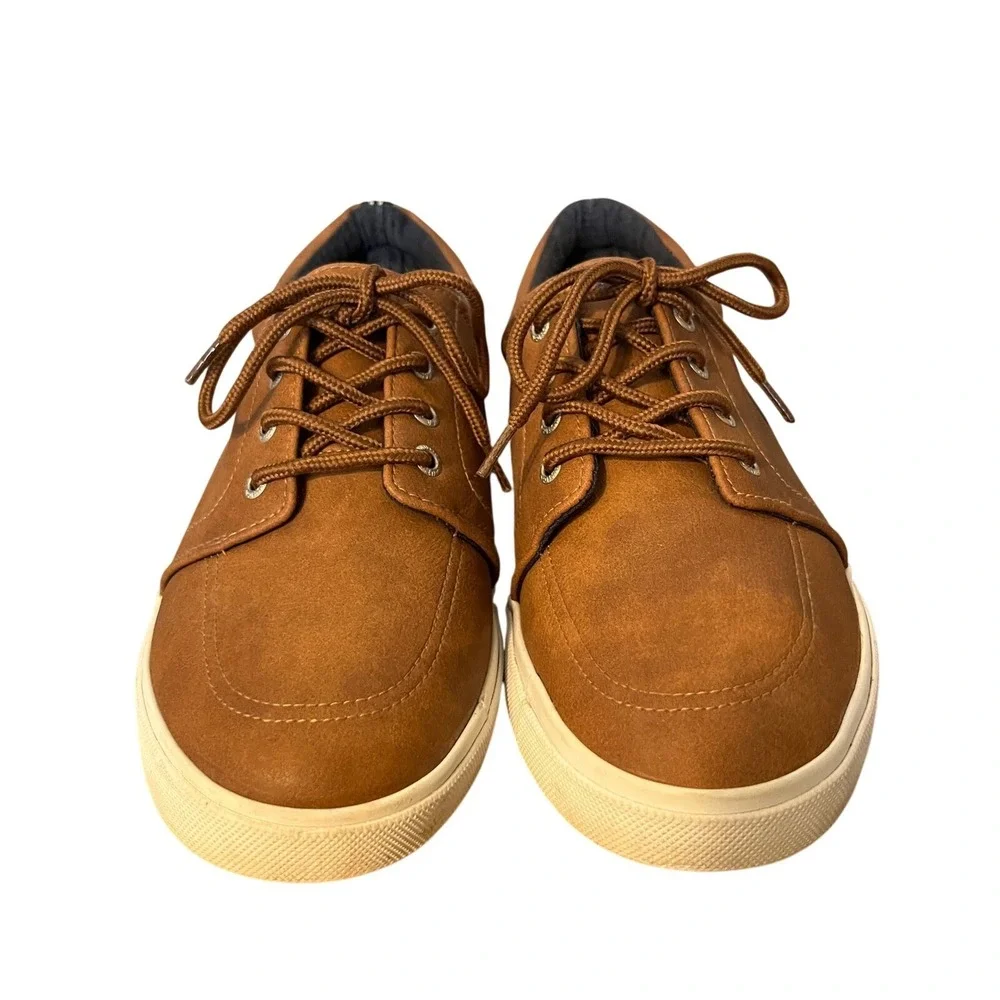 Nautica Berrian Youth Kids‎ Tan PU Lace Up Sneakers Shoes Size 5 US 4 UK 37 EUR